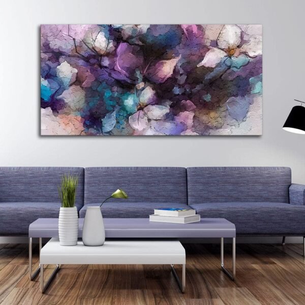 Abstract Modern Art Oil Painting Floral Purple Canvas Wall Painting