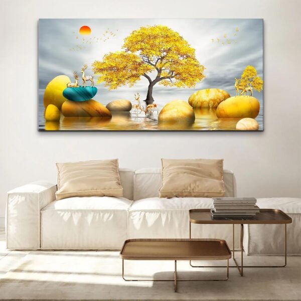 Modern Golden Tree Canvas Wall Painting