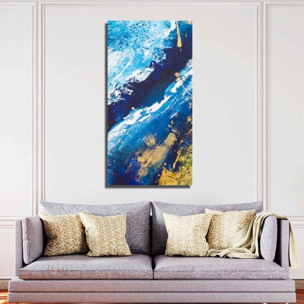 Beautiful Abstract Art Dark Blue Canvas