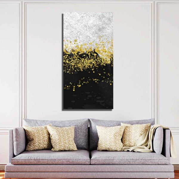 Beautiful Gold Glitter Particles on Black Background Canvas