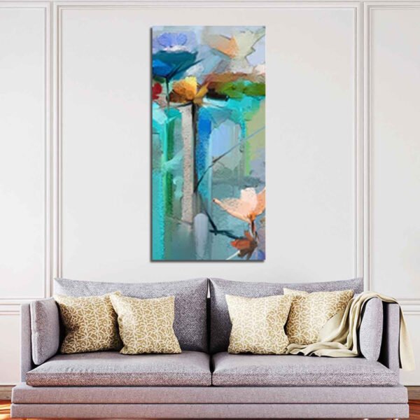 Abstract Colorful Bird and Spring Flower Canvas
