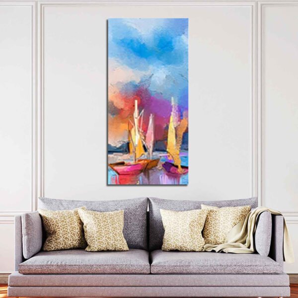 Colorful sailboats on the water Canvas