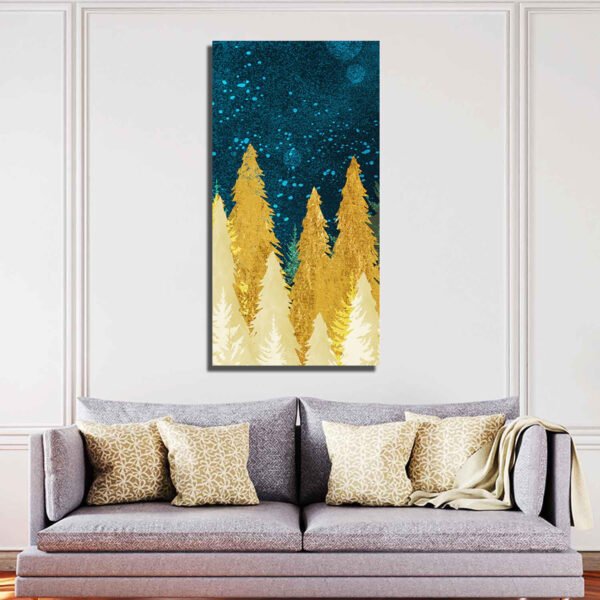 Beautiful Golden Abstract Tree Canvas