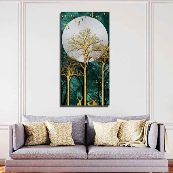 Beautiful Golden Deer and Moon Canvas