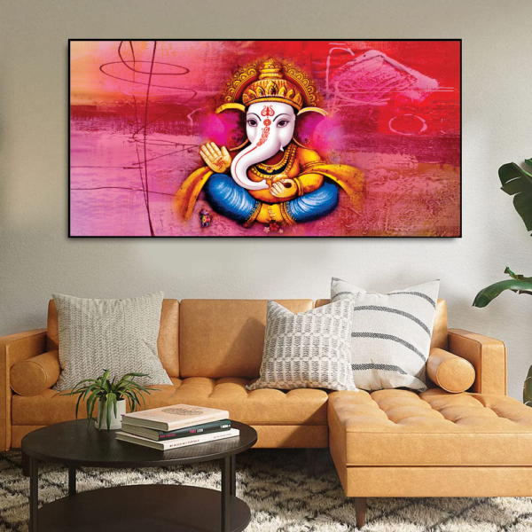 Hindu deity Lord Ganesha Floating Frame Canvas