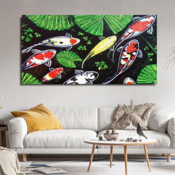 Beautiful Koi Fish  Landscape Canvas Wall Painting