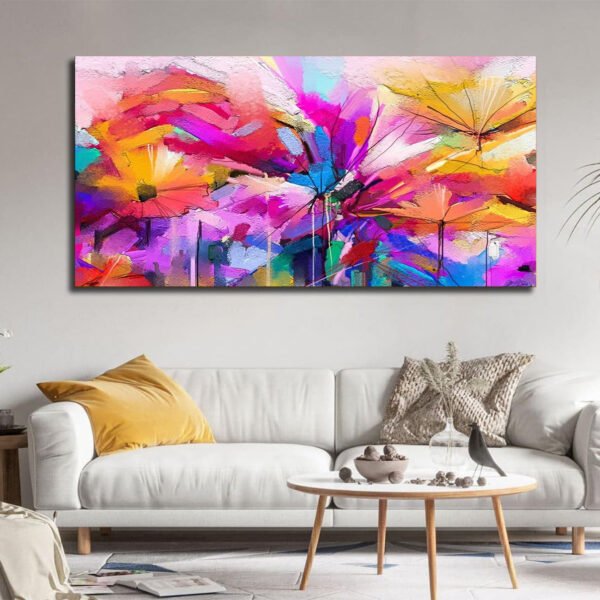 Colorful floral canvas wall art painting