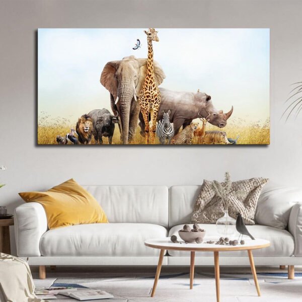 African Safari Animals In Dreamy Kenya Scene Canvas