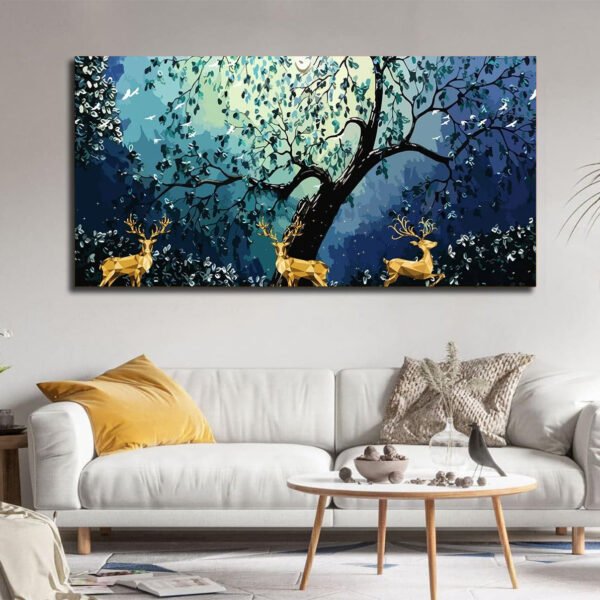 Golden Stag Amidst Clouds Canvas