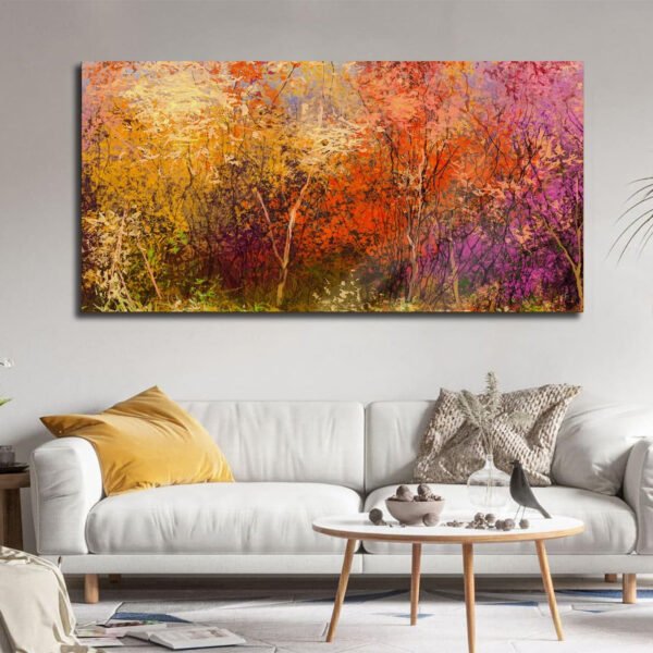 Colorful autumn trees abstract landscape Canvas