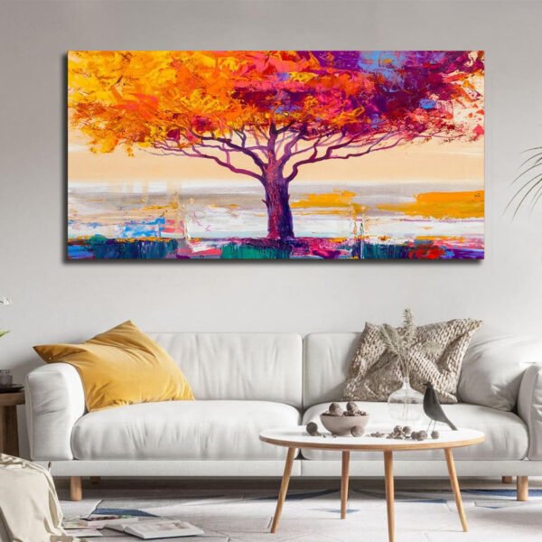 Colored Autumnal Tree Canvas