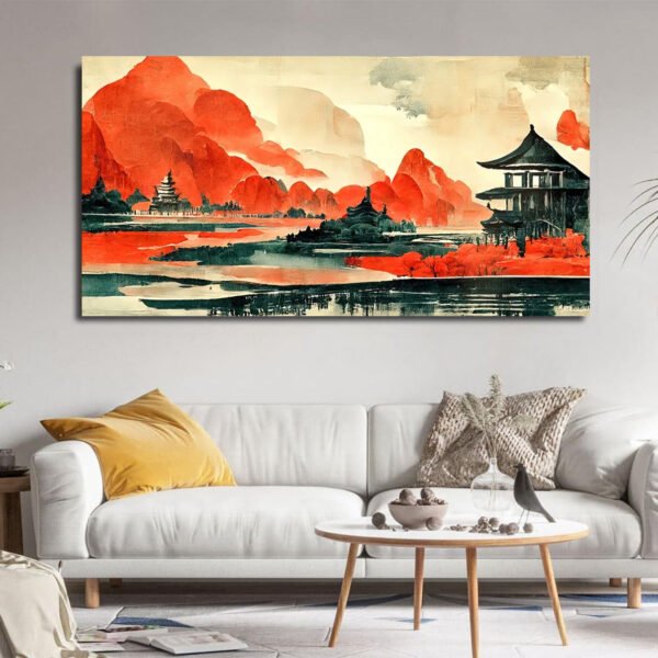 Beautiful Valley of Red Dreams Canvas Wall Painting