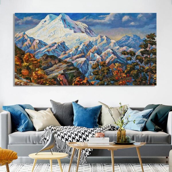 Beautiful Autumn view of the two-headed mountain Elbrus canvas