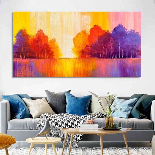Beautiful Autumn Colored Forest Treescape canvas