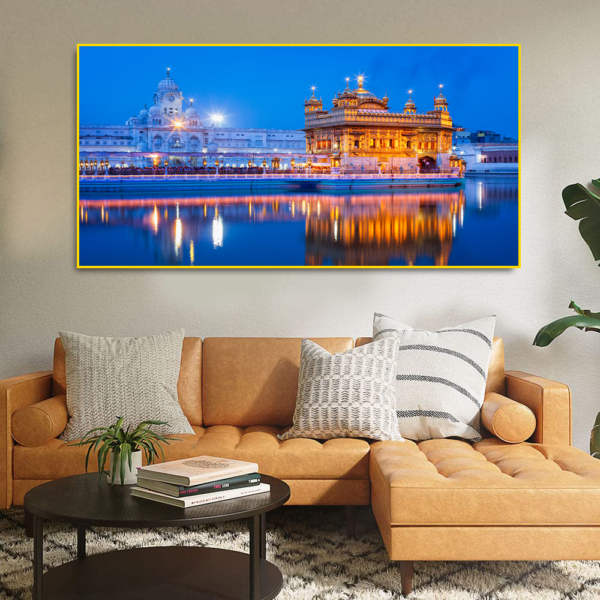 Golden Temple Floating Frame  canvas wall painting