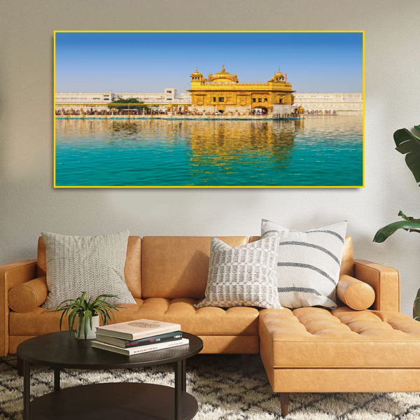 Beautiful  Golden Temple floating frame Canvas