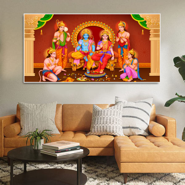 Beautiful  Ram Darbar Floating Frame Canvas